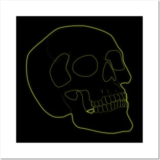 Neon Skull Yellow Posters and Art